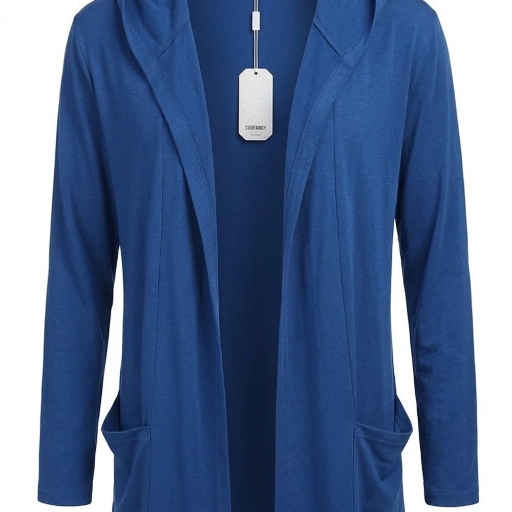 Coofandy Blue Hooded Cardigan, Size M